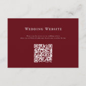 Deep Red Modern Wedding Website QR Code Kaart (Voorkant)
