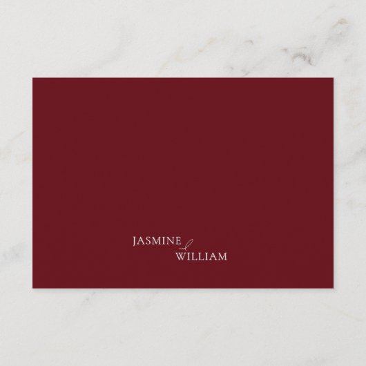 Deep Red Modern Wedding Website QR Code Kaart (Achterkant)