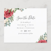 Deep Red Navy Floral Eucalyptus Greenery Wedding (Voorkant)