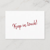 Deep Red op witte "We hebben verplaatst" Kaart Visitekaartje (Achterkant)