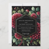 Deep Red Opulent Bloom Wedding Kaart (Voorkant)