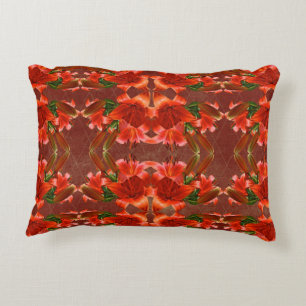 Deep Red Oriental Lily - Enhanced Accent Kussen