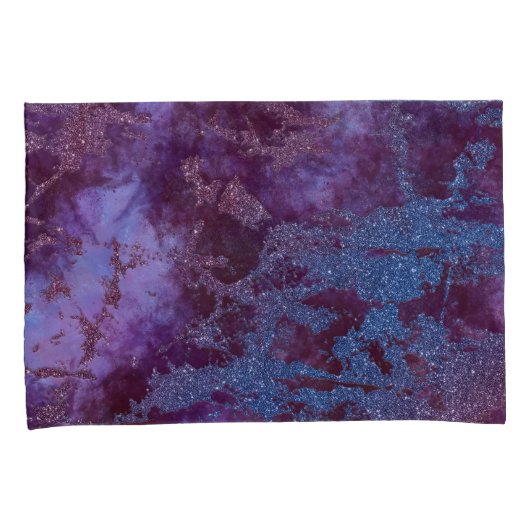 Deep Red paars blue ombre glitter marmer Kussensloop (Voorkant-Rechts)
