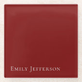 Deep Red Plain Elegant Professional Modern Glazen Onderzetter (Voorkant)