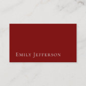 Deep Red Plain Elegant Professional Modern Informatiekaartje (Voorkant)