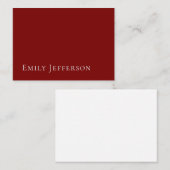 Deep Red Plain Elegant Professional Modern Informatiekaartje (Voorkant / Achterkant)