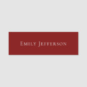Deep Red Plain Elegant Professional Modern Naamplaatje (Voorkant)