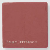 Deep Red Plain Elegant Professional Modern Stenen Onderzetter (Voorkant)