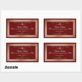 Deep Red Product Label Goud Lijst en Roos (Vel)