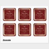 Deep Red Product Label Goud Lijst en Roos (Vel)