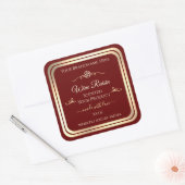 Deep Red Product Label Goud Lijst en Roos (Envelop)