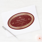 Deep Red Product Label Goud Lijst en Roos (Envelop)