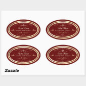 Deep Red Product Label Goud Lijst en Roos (Vel)