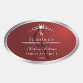 Deep Red Product Label with Silver Frame Monogram (Voorkant)