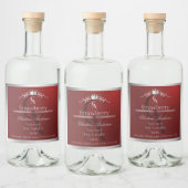 Deep Red Product Label with Silver Frame Monogram Likeurfles Etiket (Flessen)