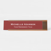 Deep Red Professional Plain Modern Bureau Naambordje (Voorkant)