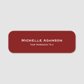 Deep Red Professional Plain Modern Naamplaatje (Voorkant)