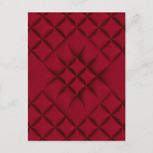 Deep Red Quilted Leather Pattern Briefkaart (Voorkant)