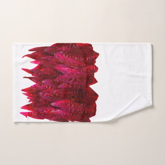 Deep Red Rib Petals Scan Handdoek (Handdoek)