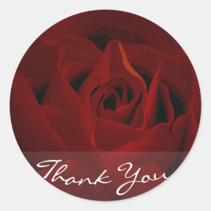 Deep Red Rose Bedankt Sticker