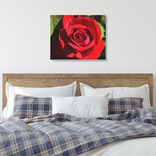 Deep Red Rose Canvas Afdruk (Insitu (Slaapkamer))