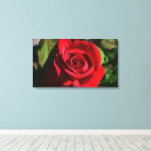 Deep Red Rose Canvas Afdruk (Insitu (Houten vloer))