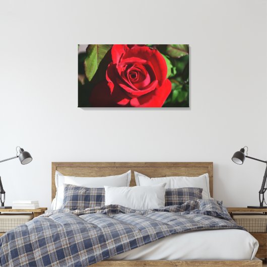 Deep Red Rose Canvas Afdruk (Insitu (Slaapkamer))