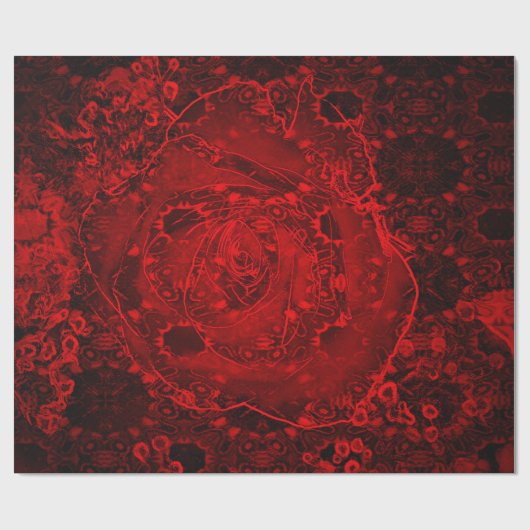 Deep Red Rose Design Cadeaupapier (Vlak)