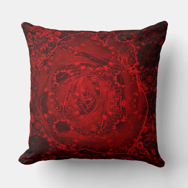 Deep Red Rose Design Kussen (Voorkant)