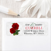 Deep Red Rose Floral Wedding Etiket (Insitu)