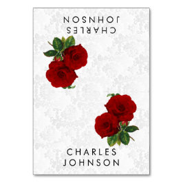 Deep Red Rose Floral Wedding | Kaarten plaatsen