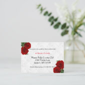 Deep Red Rose Floral Wedding - Ontvangst Informatiekaartje (Staand voorkant)