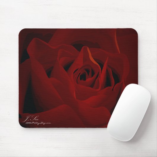 Deep Red Rose Mousepad Muismat (Met muis)
