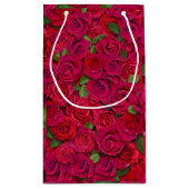 Deep Red Rose Pattern I Love You With Custom Name Klein Cadeauzakje (Achterkant)