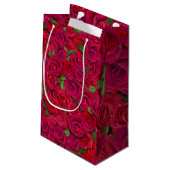 Deep Red Rose Pattern I Love You With Custom Name Klein Cadeauzakje (Achterkant Gekanteld)