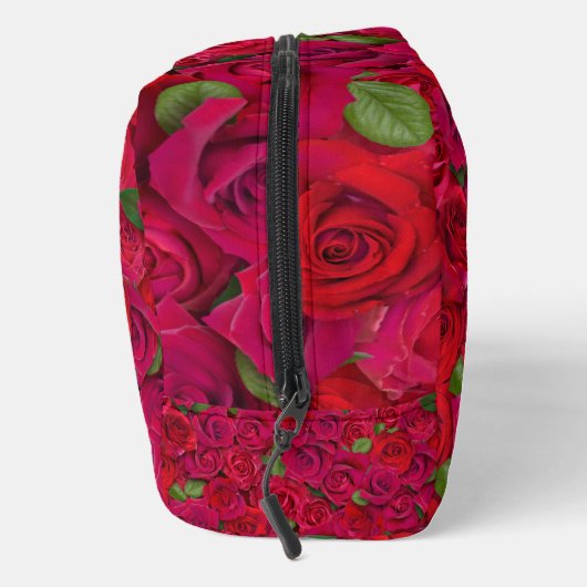 Deep Red Rose Pattern I Love You With Custom Name Toilettasje (Rechts)