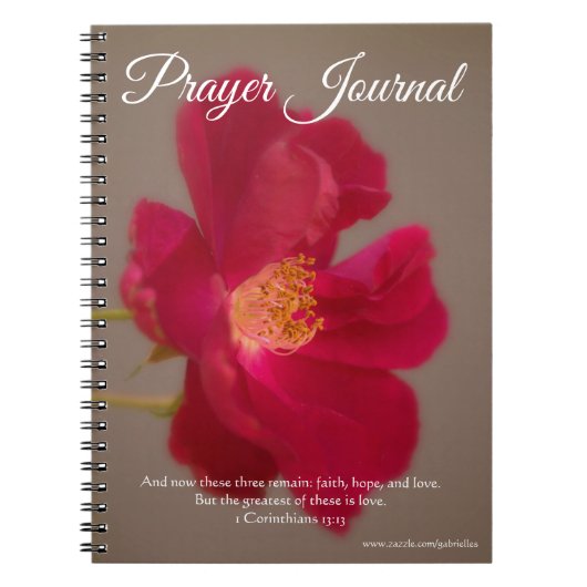 Deep Red Rose Prayer Journal Notitieboek (Voorkant)