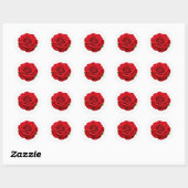Deep Red Rose Round Envelope Seal Sticker (Vel)