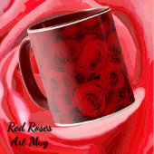 Deep Red Roses Art Mok Cup