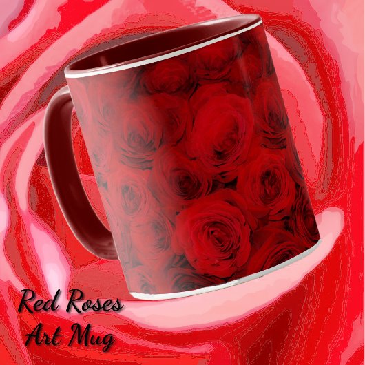 Deep Red Roses Art Mok Cup