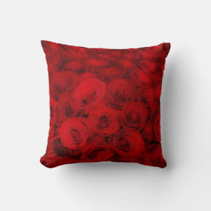 Deep Red Roses Art Sierkussen