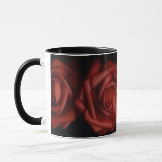 Deep Red Roses Flower Art Mok (Links)