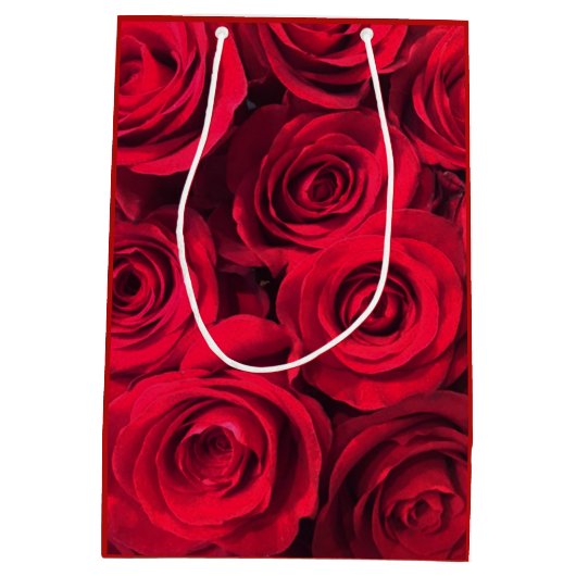 Deep Red Roses Medium Cadeauzakje (Achterkant)