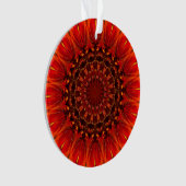 Deep Red Rudbeckia Floral Mandala Ornament (voorkant)