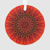 Deep Red Rudbeckia Floral Mandala Ornament (achterkant)