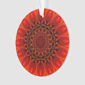 Deep Red Rudbeckia Floral Mandala Ornament (voorkant)