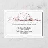 Deep Red Script Wedding Accommodations Detail Kaar Informatiekaartje (Voorkant)