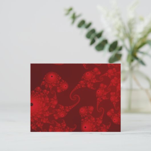 Deep Red Seahorse Herd Briefkaart (Staand voorkant)