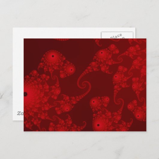 Deep Red Seahorse Herd Briefkaart (Voorkant / Achterkant)