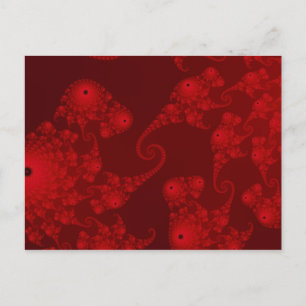 Deep Red Seahorse Herd Briefkaart